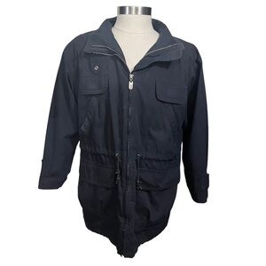 Vintage Mulberry Street Men Black Full Zip Tactical Jacket Sz M Fishing Riding